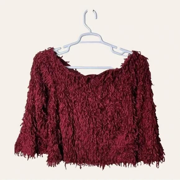 0752. Loveriche FRINGE OFF THE SHOULDERS TOP RED‎ IN COLOR SIZE MEDIUM - Picture 7 of 8